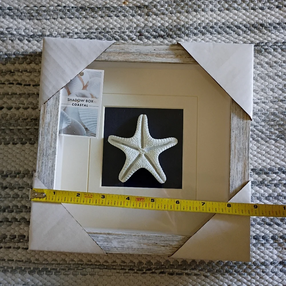 Adorable World Market White and Black Starfish Shadow Box - Picture 4 of 5